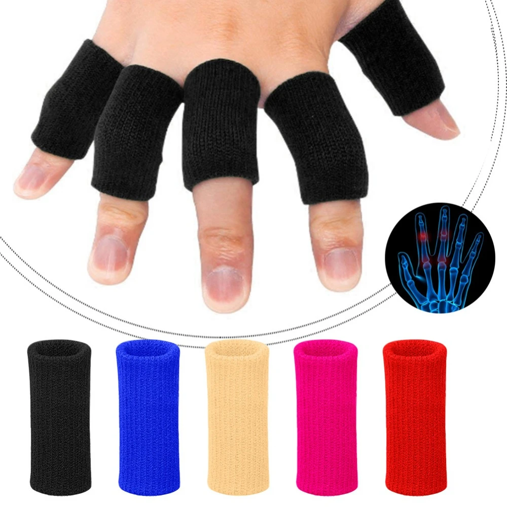 10pcs Stretchy Sports Finger Sleeves Arthritis Support Finger Guard Outdoor Basketball Volleyball Finger Protection #284469 #Complexion 