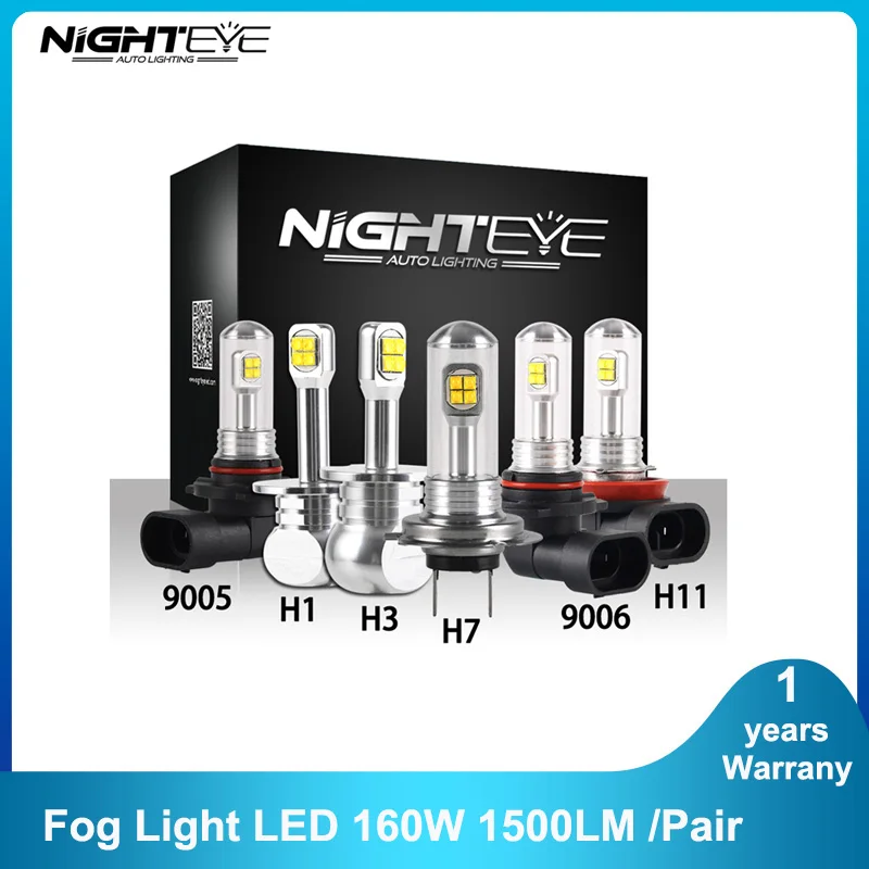 Nighteye H11 Led Fog Light Bulbs H1 H3 H7 9005 9006 H8 H9 Hb3 Hb4 Car
