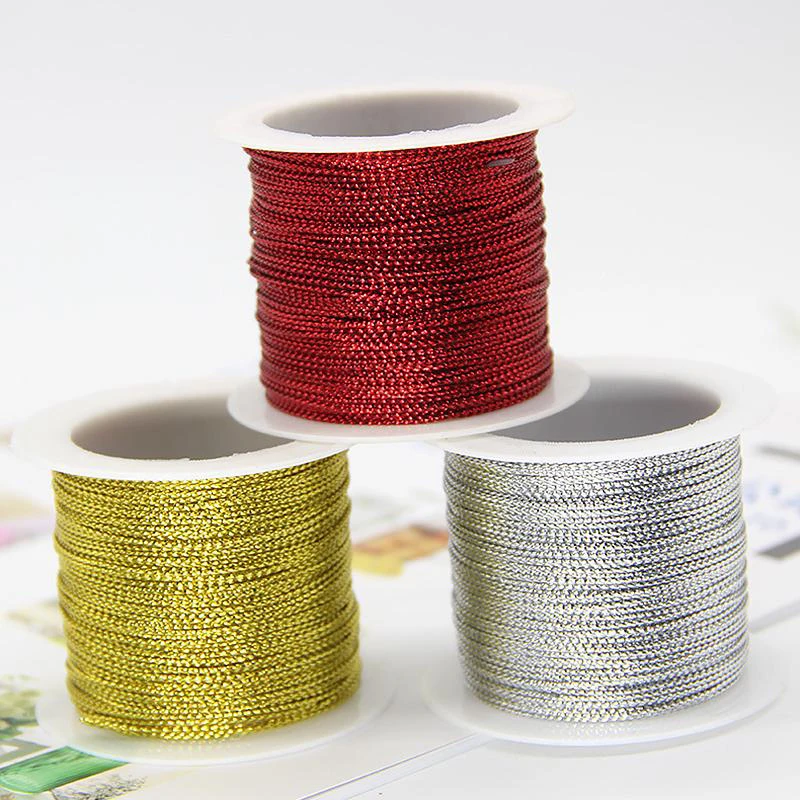 20m Glitter Wire Gold Silver Color Rope Round Tag Thread Cord Gift Packing  String DIY Jewelry Making Clothing Party Decoration - AliExpress