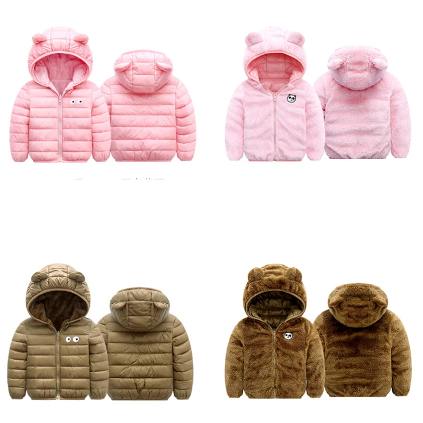 Benemaker/Детские двухсторонние флисовые куртки для мальчиков и девочек; теплая верхняя одежда; хлопковая ветровка; Детские пальто; YJ148