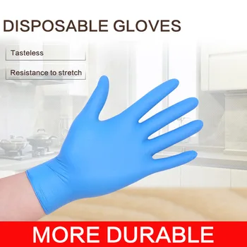 

100pcs Disposable Latex Gloves Blue Non-Slip Acid And Alkali Laboratory Rubber Latex Gloves Healthy Household Cleaning Products