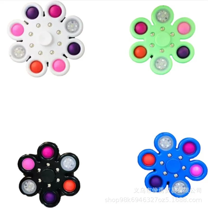 

Luminous LED light Fidget Spinner Push Bubble Glow in Dark EDC Fidget Spinner Finger Stress Relief Toys