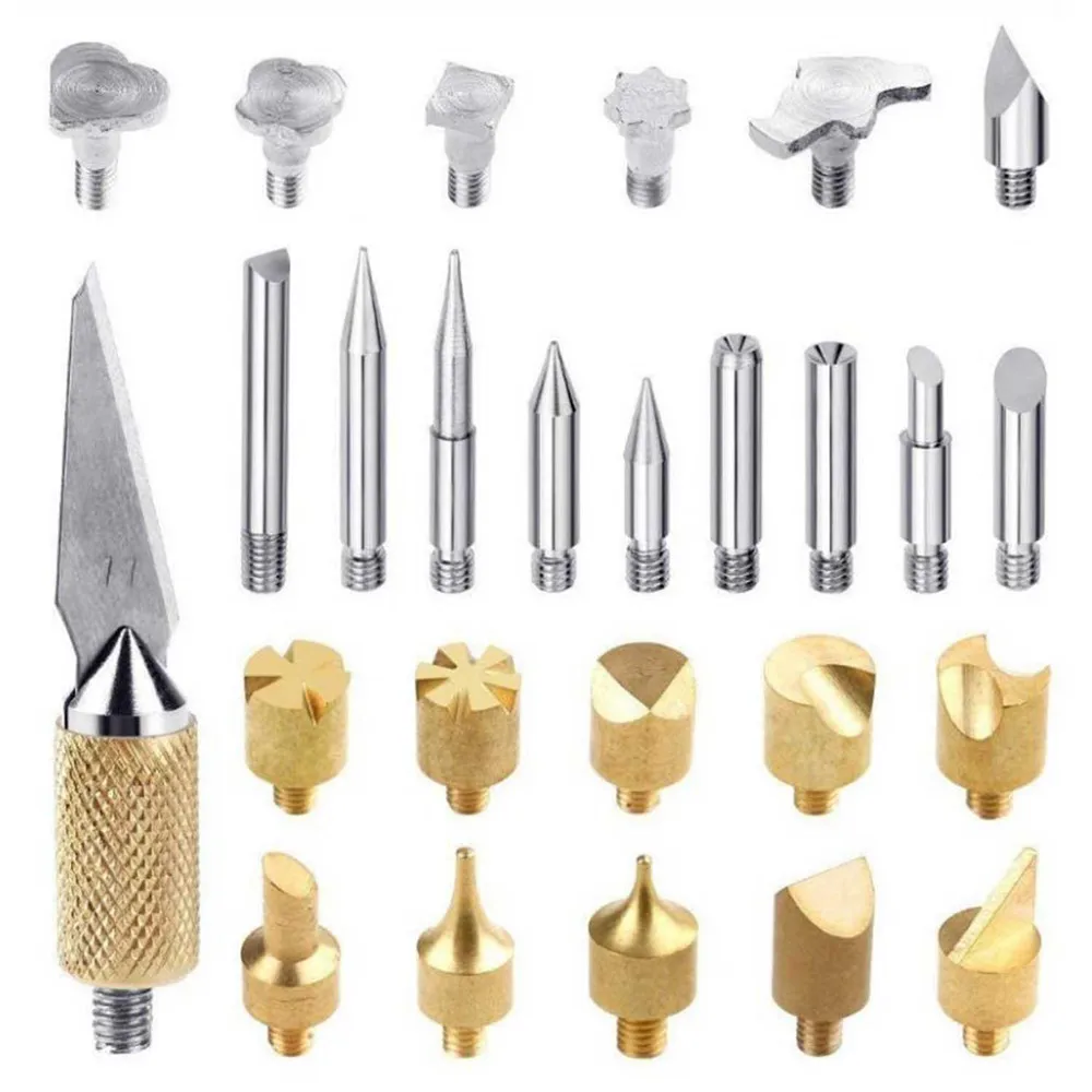 

28PCS Tip Set Wood Burning & Soldering Replacement Tip Parts for Wood Burning, Carving, Embossing, Soldering