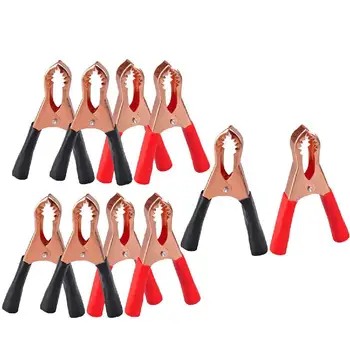 

5 Pairs Red Black Car Battery Clip Cables Alligator Clips Charger Clamp Tool