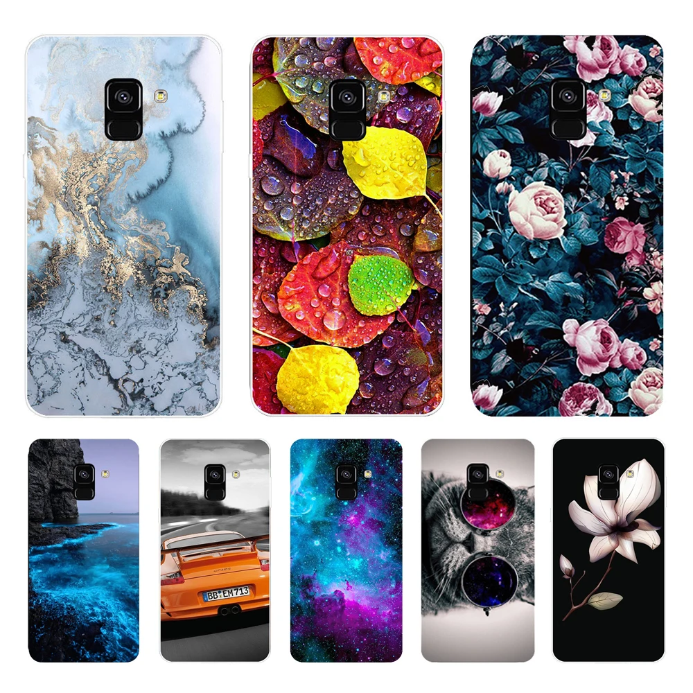 Funda de silicona para Samsung Galaxy A8 2018 A530 A530F, funda bonita suave de TPU para Samsung A8 Plus 2018 A730 A730F, funda transparente de gato