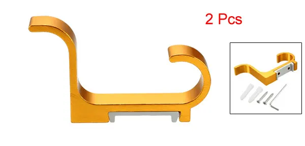 Golden-2 Pcs Uxcell 2/5 шт настенный крючок крючки один Полотенца вешалка с винтами 85x13x50 мм Алюминий сплав 24 мм крюк Длина - Цвет: Golden-2 Pcs
