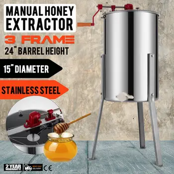 

Manual Honey Extractor Stainless Steel Honeycomb Spinner Crank Beekeeping Equipment 3 Frame