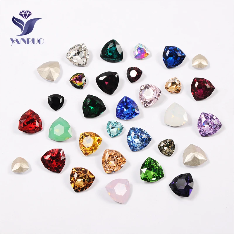 

YANRUO 4706 Trilliant Glass Stones DIY Strass Pointed Back Crystal Sew On Rhinestones All For Sewing Accessories