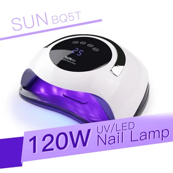 

SUN BQ5T Nail Lamp For Drying Gel Polish 90W UV LED Nail Dryer LCD Display High Powder Auto Sensing Lamp for All Gels