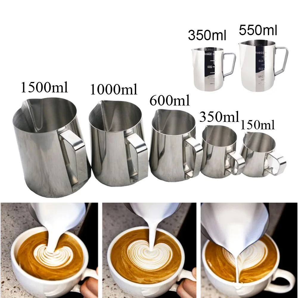Milk Jug,museourstyty Stainless Steel Milk Coffee Latte Frothing Jug Pitcher Cup Maker Kitchen Craft Frothing Cup