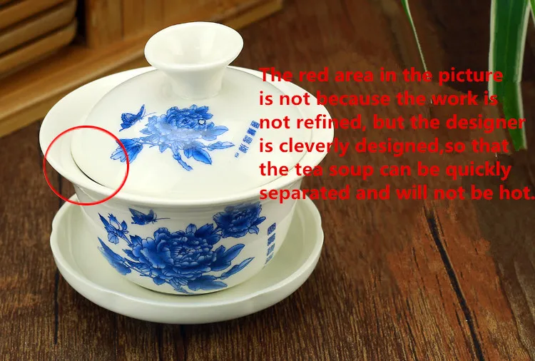 Ручная роспись богатая рыба керамический фарфор Gaiwan китайский чайный набор