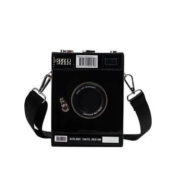 

Pu Leather Camera Rectangular Design Vintage Casual Ladies Clutch Bag Chain Purse Crossbody Bag Women Shoulder Bag