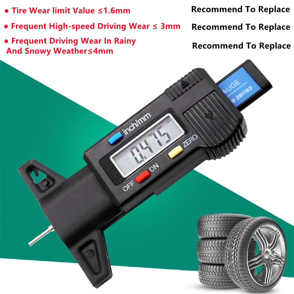 Digital Car Tyre Tire Tread Depth Gauge Meter Auto Tire Wear Detection Measuring Tool Caliper Thickness Gauges Monitoring Depth 4