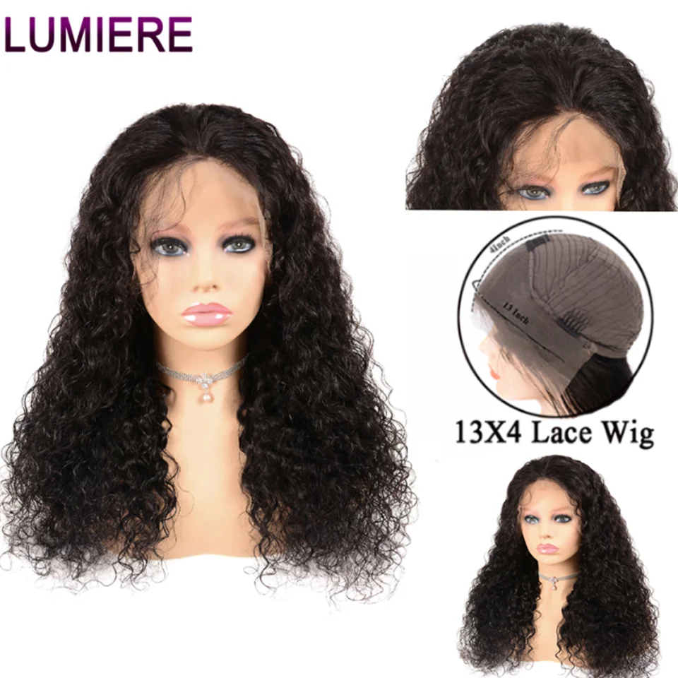 

Brazilian Water Wave Lace Front Human Hair Wigs For Black Women With Baby Hair Pre Plucked 150% Lumiere Non Remy
