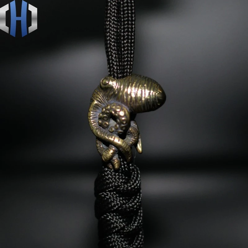 Octopus Knife Beads Brass Squid Beads Umbrella Rope Pendant Vintage Copper Paracord Beads DIY Survival Paracord Beads