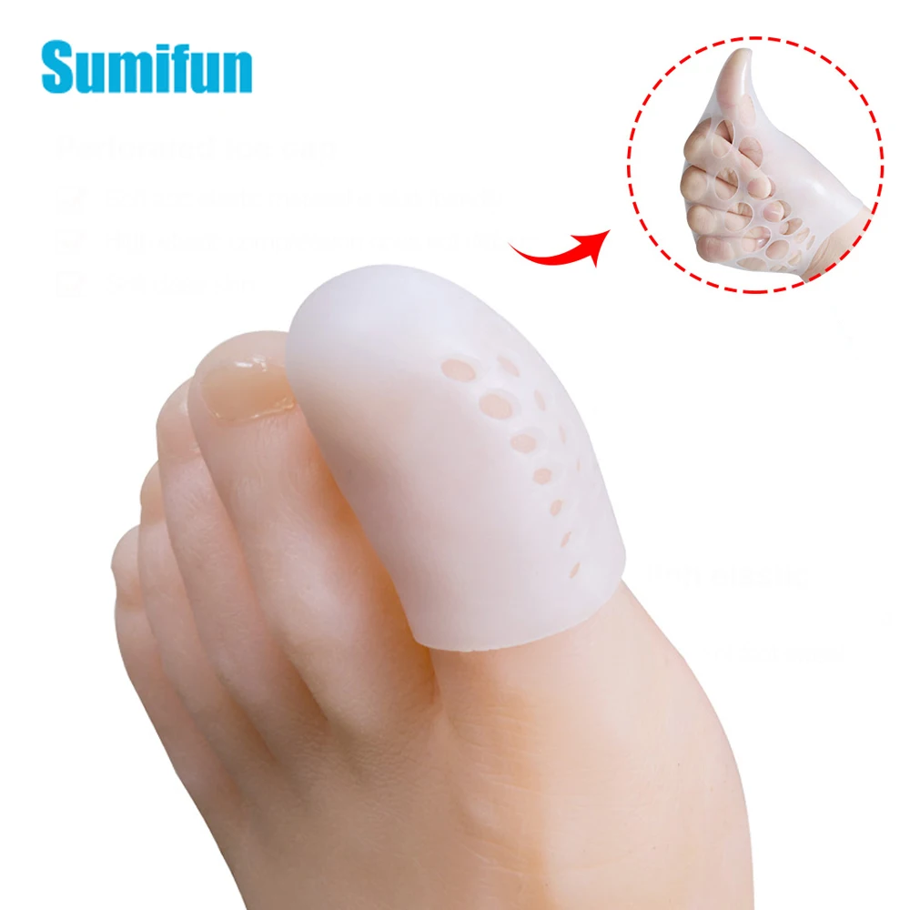 

2Pcs Big Toe Separators Silicone Toe Covers tube with Holes for Corns Calluses Blister New Breathable Toe Protector C1570