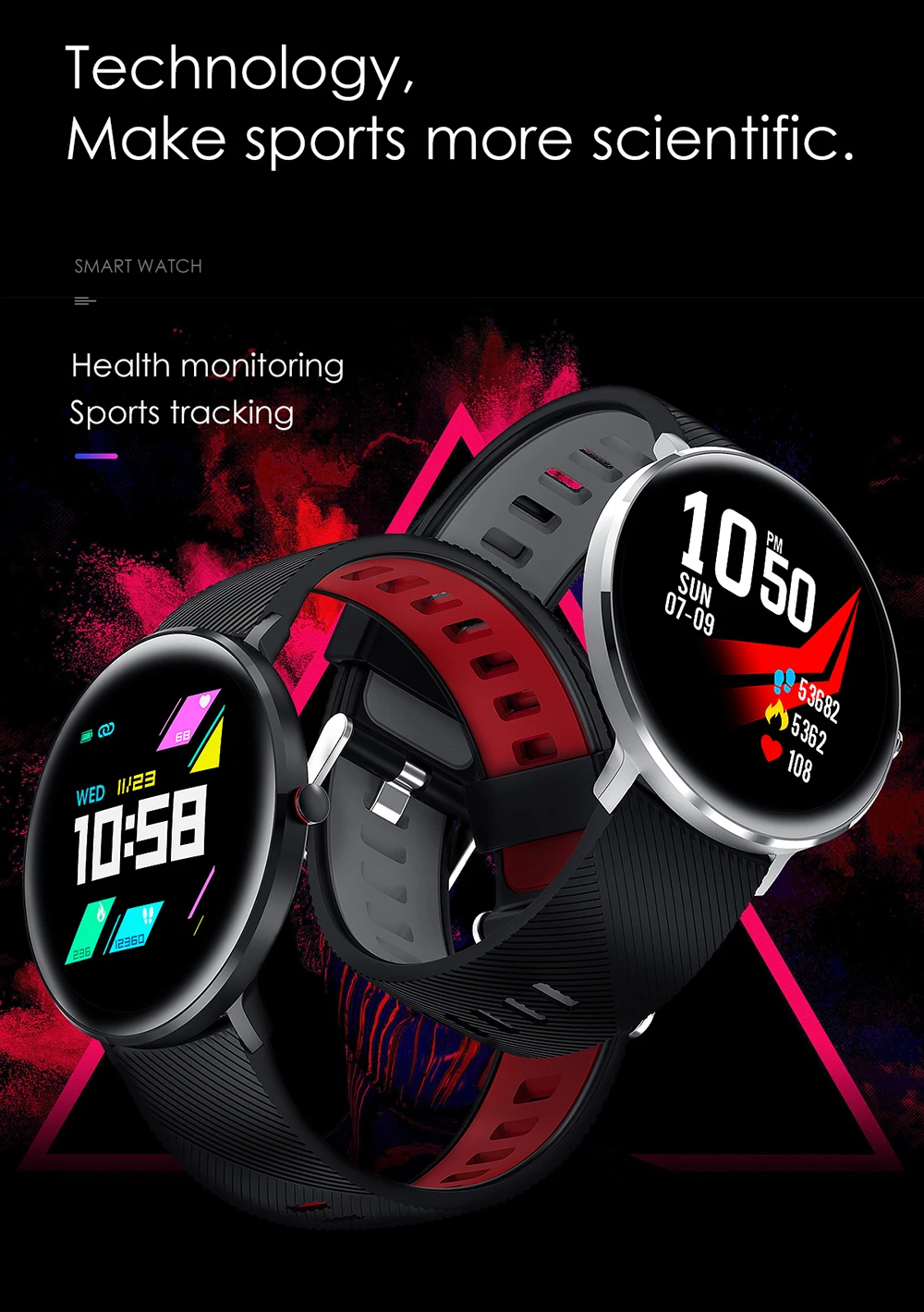 Timewolf кровяное давление, умные часы ЭКГ монитор Smartwatch IP68 Водонепроницаемый 1," полноцветный экран Смарт-часы для Apple Iphone