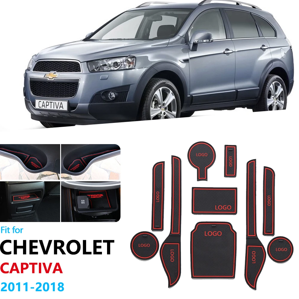 Нескользящий Резиновый коврик для ворот и чашек Chevrolet Captiva 2011 2012 2013 2014 2015 2016 2017