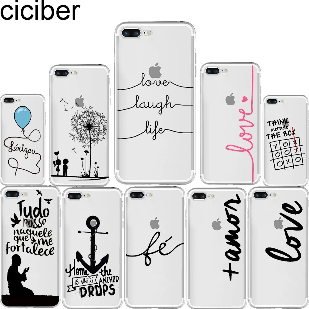 Ciciber португальские Слова Любовь Дизайн чехол для iphone 11 Pro Max 6 6S 7 8 plus 5S SE X XS XR MAX