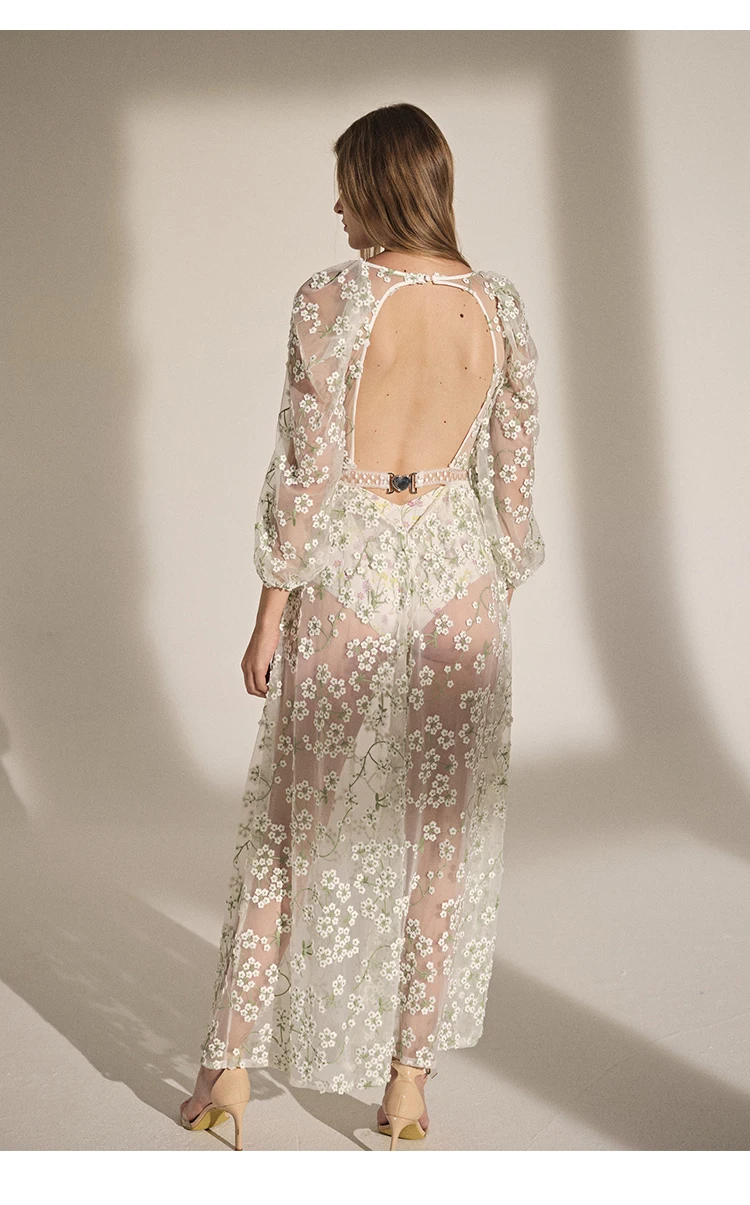 EASYSMALL For love lemons женское платье с вышитым цветком и сеткой, вечерние платья высокого класса, уличная одежда с высокой талией, платья без рукавов