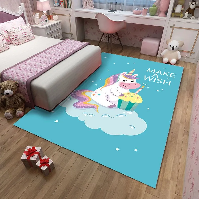 3D ковер с рисунком единорога из мультфильма для детской спальни, коврики для игр, декоративные ковры для детской комнаты, Детский Рождественский подарок, мягкие коврики для малышей - Цвет: 5
