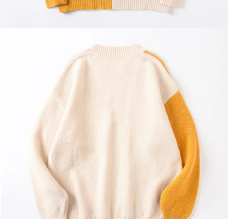 Pullover Couple Stitching Loose Sweater - Image 4