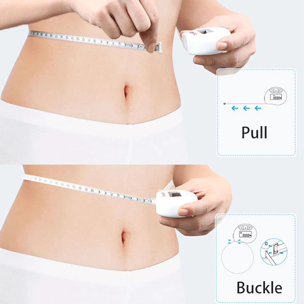 Digital Measuring Tape Accurately Measures Body Part Circumferences Digital Display Records Results Measurements Pink/Blue
