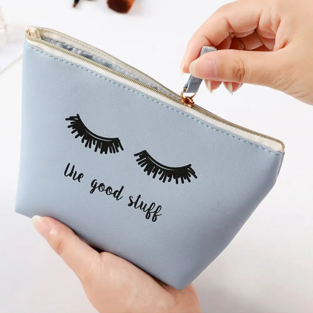 

New Handbag kawaii Eyelashes Cosmetic Bag PU Makeup Pouch Beauty Case Vanity Make Up Bag For Women Travel Organizer Kit