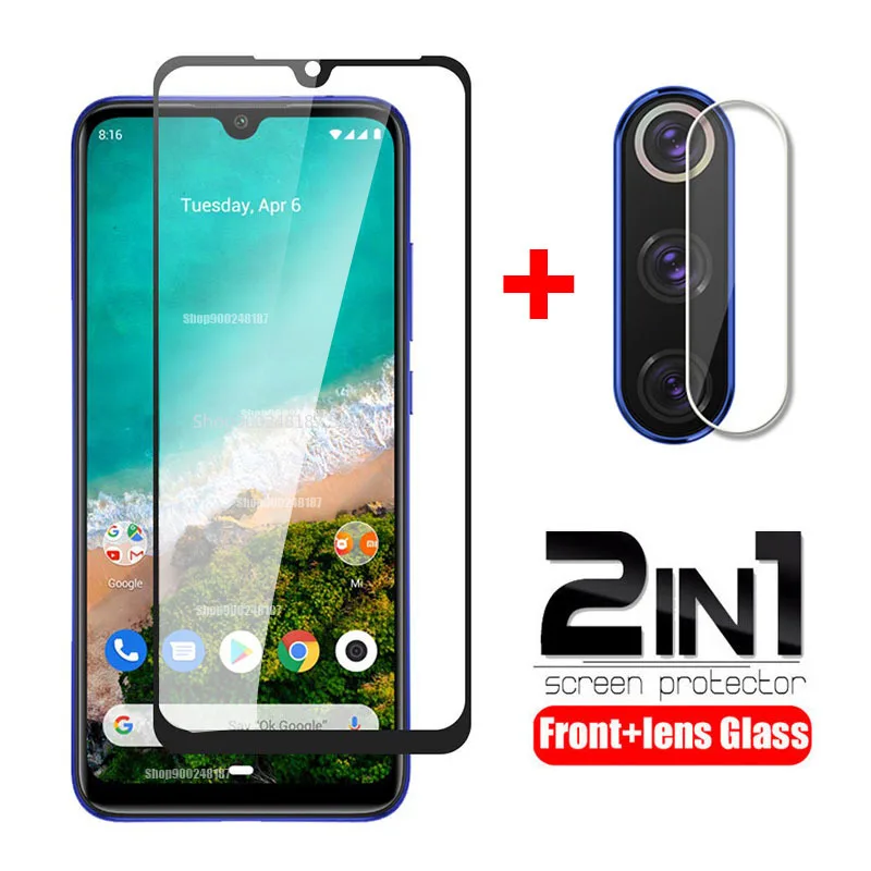 Защитное стекло 2 в 1 для Xiaomi Mi A3 A 3 защита экрана пленка объектива камеры на Xiomi 10