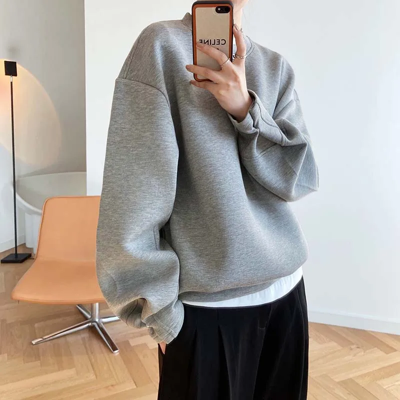 Luxury Quality Space Cotton Pullovers Sweatshirt Women Oversized Solid Color Electric Blue Spring Fall 2022  Korean Tops teddy bear hoodie