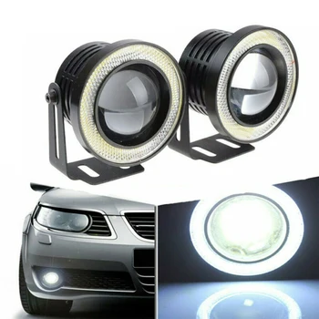 

2pcs Car Angel Eye Ring LED Lights 12V 6500K White Waterproof W/ Mount Brackets Daytime Running Lamps Car Light Assembly