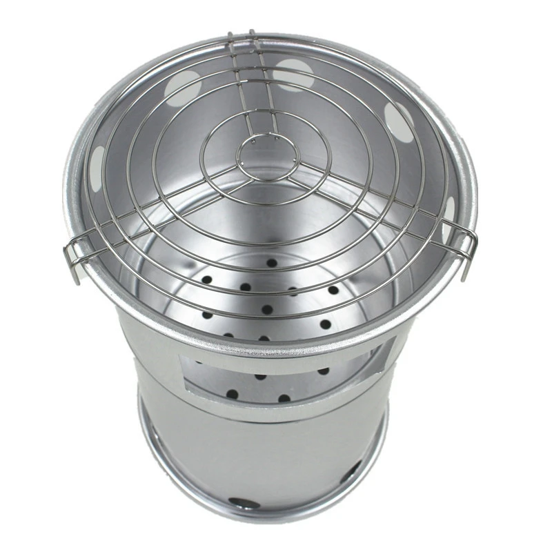 Outdoor Camping Hiking Wood Stove Sub Outdoor Picnic Folding Hiking Travel Firewood Stove Include Barbecue Tray