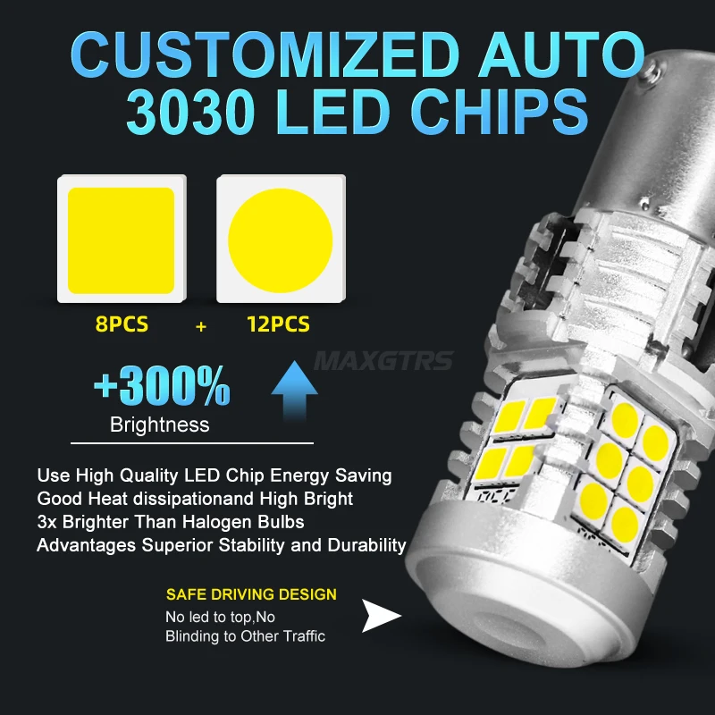 Sinal de Volta do Carro Canbus 7440 W21w 3030 Lâmpada Led Branco Âmbar Nenhum Erro Hyper Flash Luz Reversa Traseira 2x Ba15s P21w 1156 7 2??