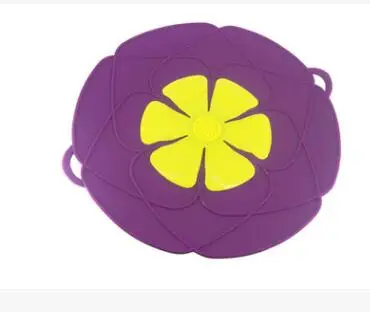 26 см крышка для сковороды силиконовая Крышка Пробка крышка для горшка кухонные инструменты для приготовления пищи цветок кухонная посуда кухонный гаджет - Цвет: Фиолетовый