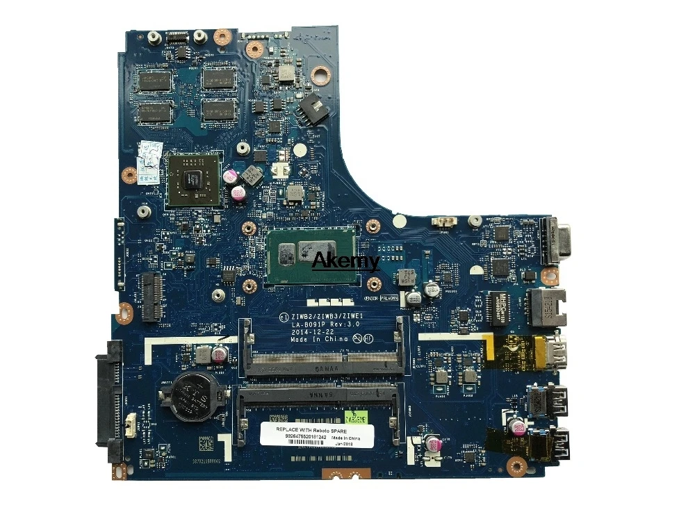 ZIWB2/ZIWB3/ZIWE1 LA-B091P материнская плата для Lenovo B50-80 N50-80 ноутбук материнская плата Процессор i3 5010/5005U R5 M330 2G 100% тесты работы