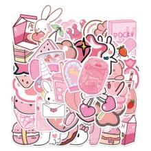 

50pcs Pink Vsco Lovely Cute Kawii Stickers Graffiti Guitar Scrapbook Skateboard Phone Luggage Laptop Waterproof Sticker Toys