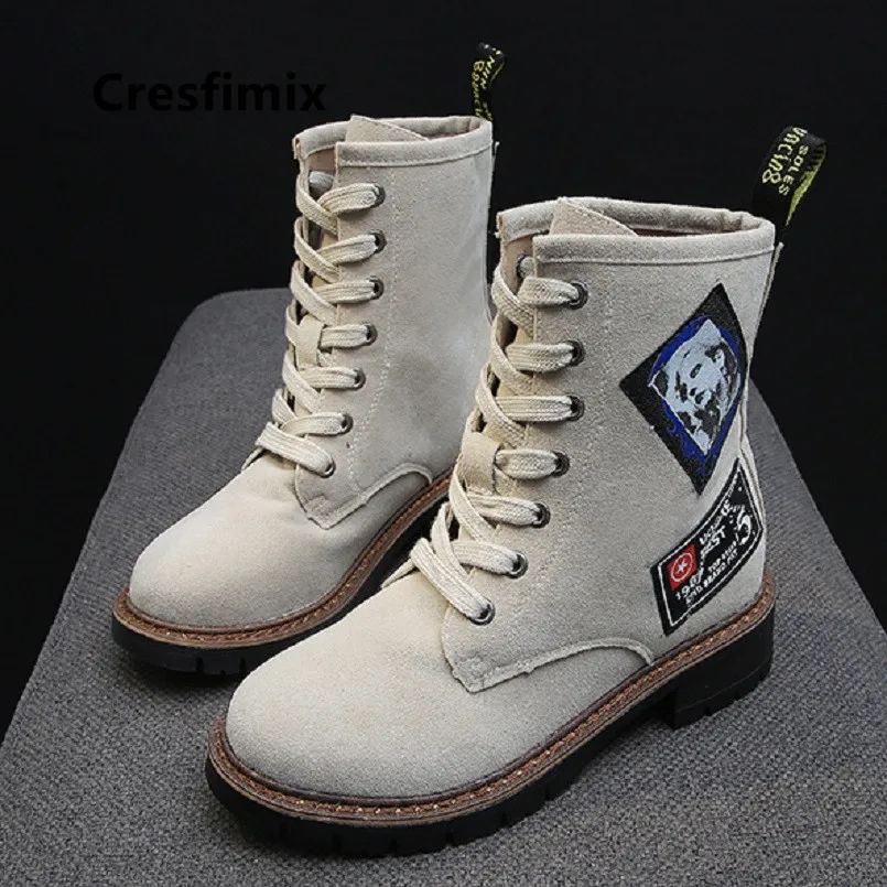 Cresfimix/Botas De Mujer; женские классические черные туфли высокого качества на шнуровке; сезон осень; красивые женские удобные зимние сапоги; C7030