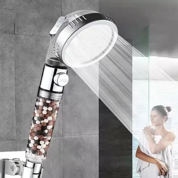 

3 Modes Bath Shower Head Adjustable High Pressure Shower Head Water Saving One Button to Stop Water Shower Heads