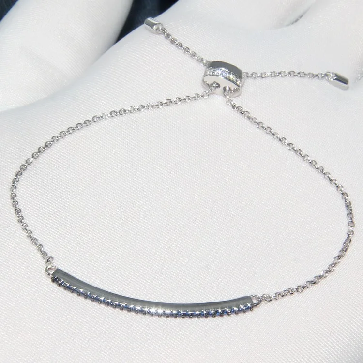 925 Sterling Silver fashion colorful Gem stone Bangle Full Pave Cubic Zirconia Charms Bracelet hip hop Punk jewelry for couples