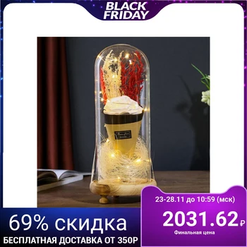 

Table lamp LED "White rose in a bouquet" 3AAA 10x10x21 cm. 4295895
