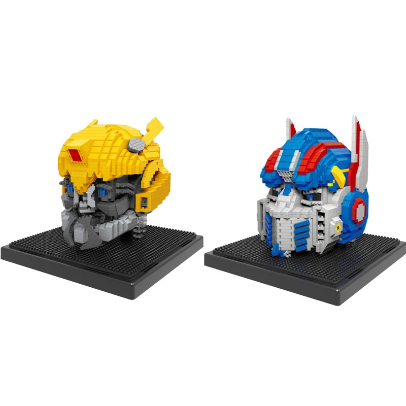 

super Transformation robot war head image model nanobrick Bumble bees micro diamond block toy light collection building bricks