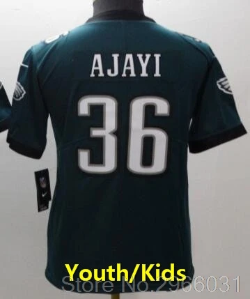 Philadelphia Качественные Детские Молодежные 36 Jay Ajayi 17 Alshon Jeffery 20 Brian davkins 27 Malcolm Jenkins 56 Chris Long jersey - Цвет: for kids youth