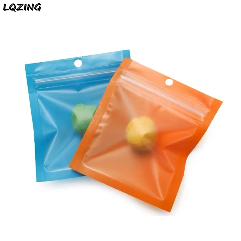 50 шт оранжевые/синие пластиковые мини Ziplock Сумки для ювелирных изделий