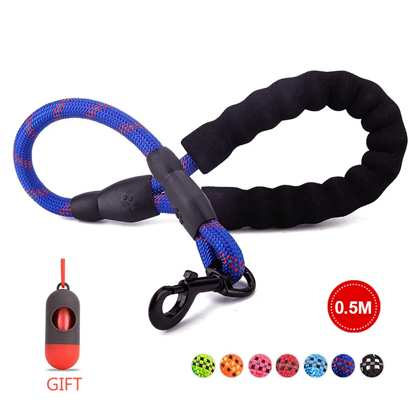 Strong Dog Leashes Reflective Durable Dog Leads Rope with Soft Padded handle Dog Walking Training Leash 0.5M 1.5M 