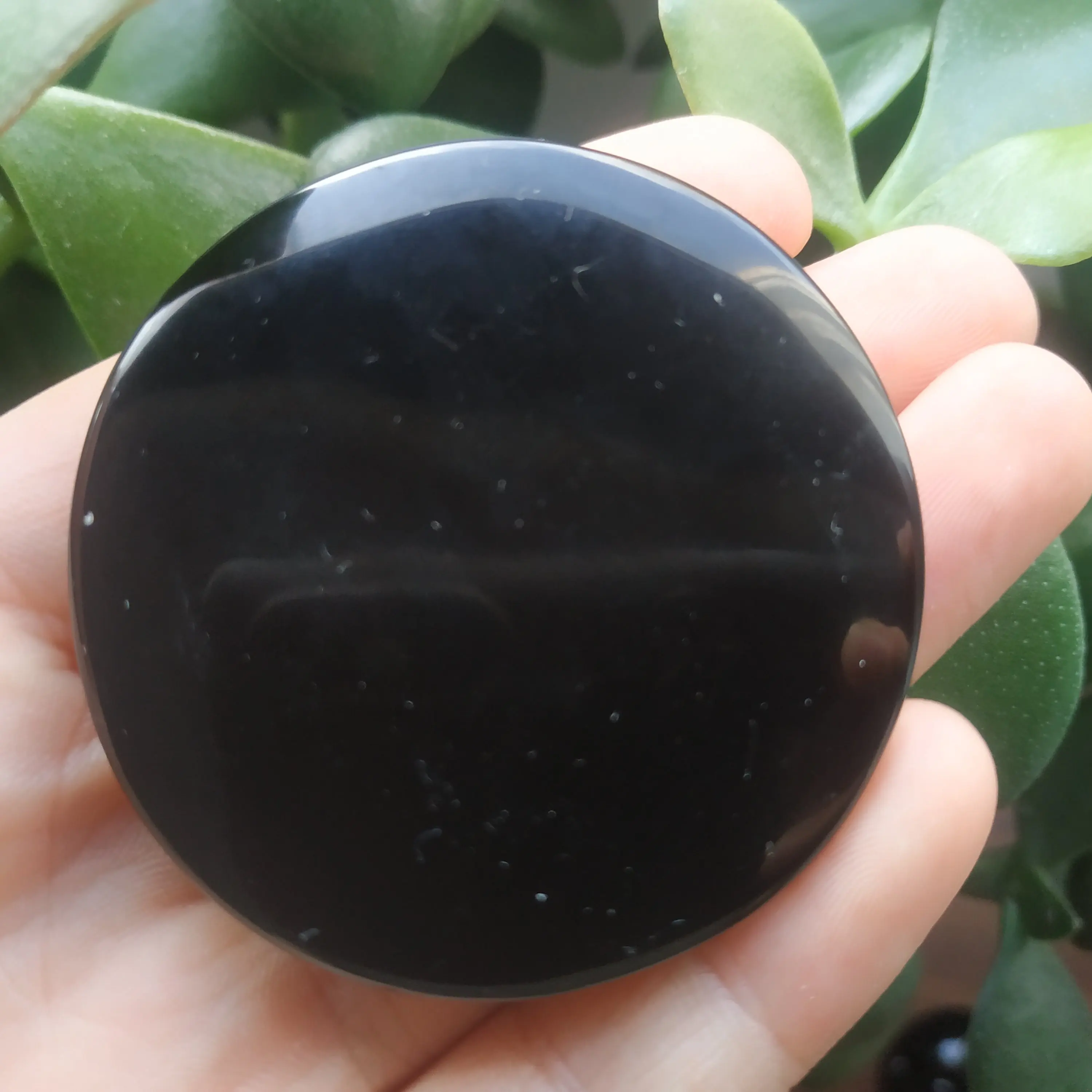 2''Natural crystal carvings obsidian moon face круглый ручной работы Целебный Камень
