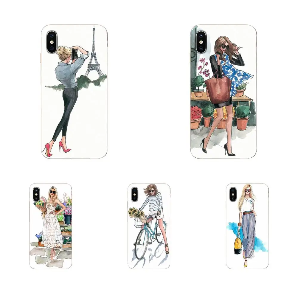 Симпатичный Пластиковый Чехол для Apple iPhone 4 4S 5 5C 5S SE SE2 6 6S 7 8 11 Plus Pro X XS Max XR Paris Girl