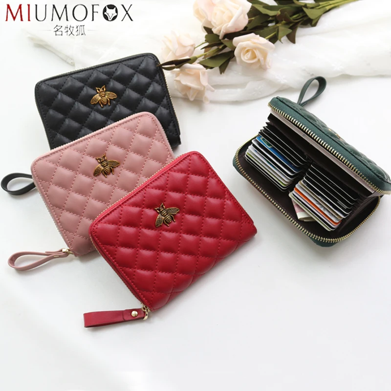 Travel Wallet Purses Business-Cards-Case Credit-Card-Holder Rfid Zipper Designer Passport