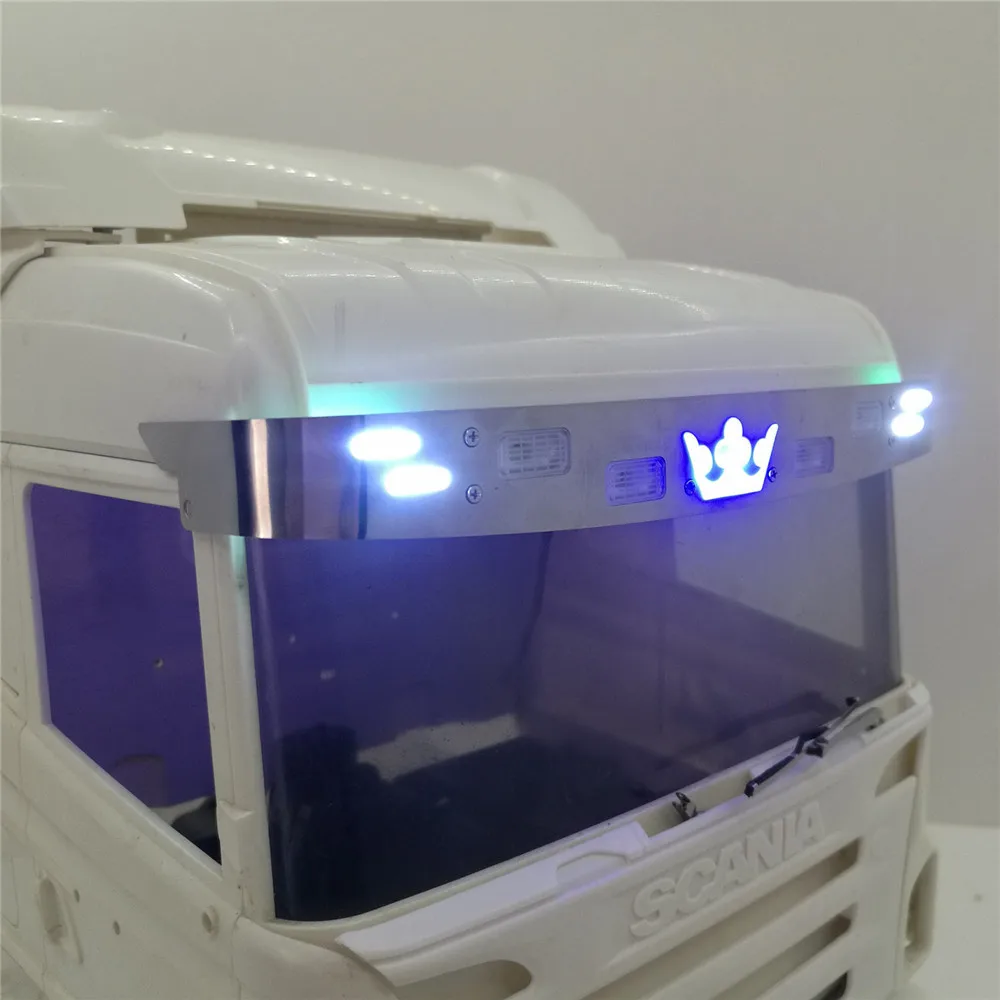New Sun Visor LED Lights Sunshade Lamp for 1/14 Tamiya Scania R620 56323 R730 RC Truck Parts Accessories | Игрушки и хобби