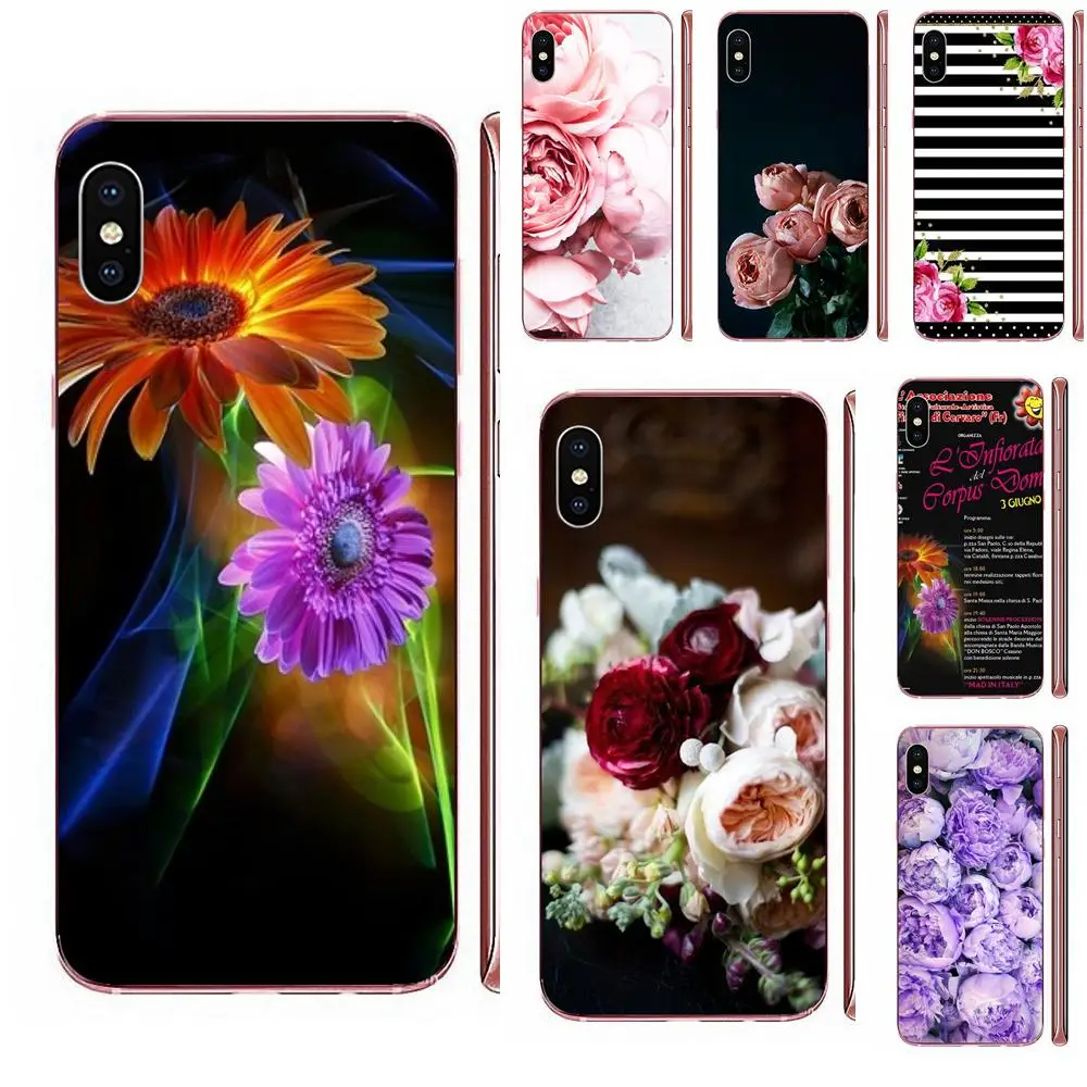 Мягкие чехлы для Xiaomi CC9 CC9E Mi 3 4 4i 5 5S 6 6X 8 9 SE Play Plus Pro Lite A1 Mix 2 Note фиолетовые пионы |