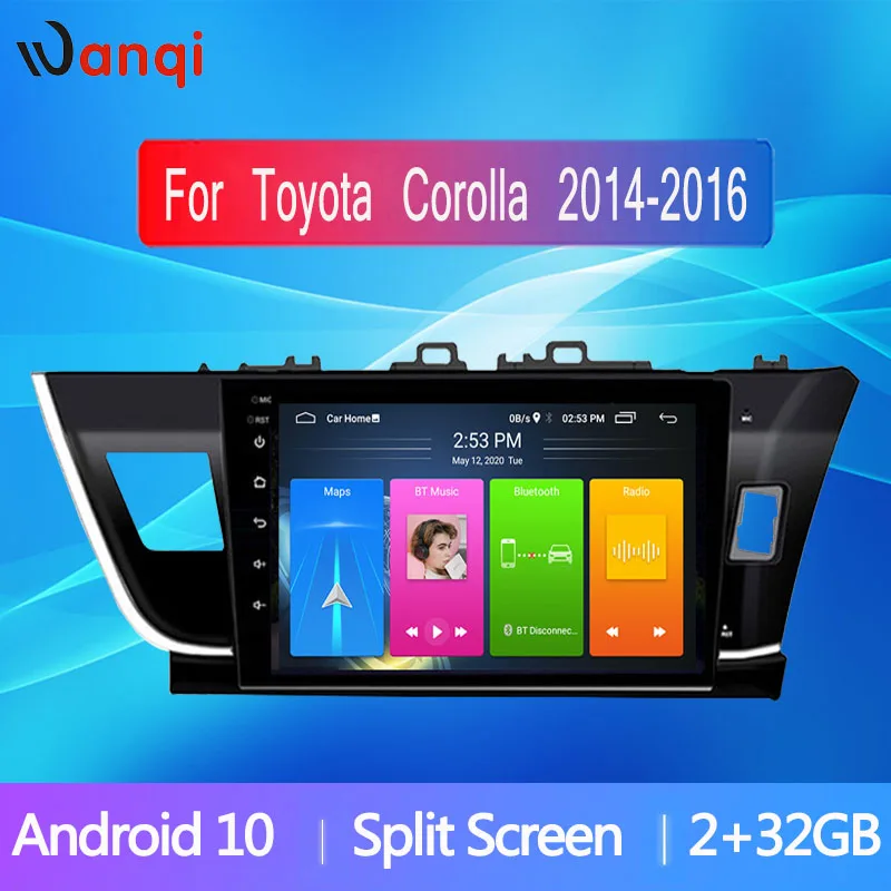 10-дюймовый сенсорный Экран мультимедийный плеер для Toyota Левин Corolla 2014-2016 RHD Android10